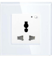 Tuya Zigbee 13A Universal Smart Socket with Power Metering, Glass Panel, Alexa/Google Home, App Control, Energy Monitor, Multi-Format Plug, 100-240V